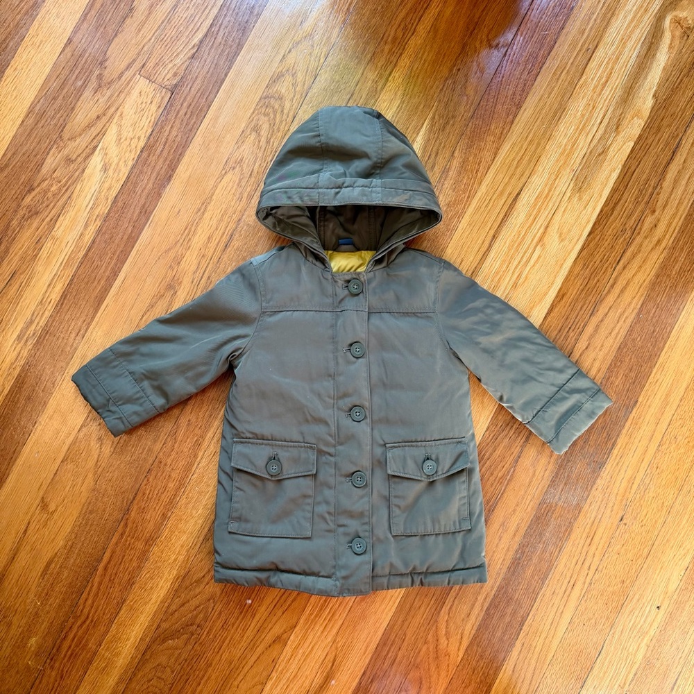 3T Gap Hooded Olive Green Puffy Coat